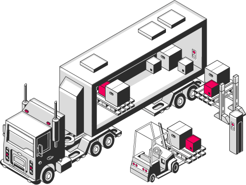 Ilustracja załadunku lub wyładunku towarów